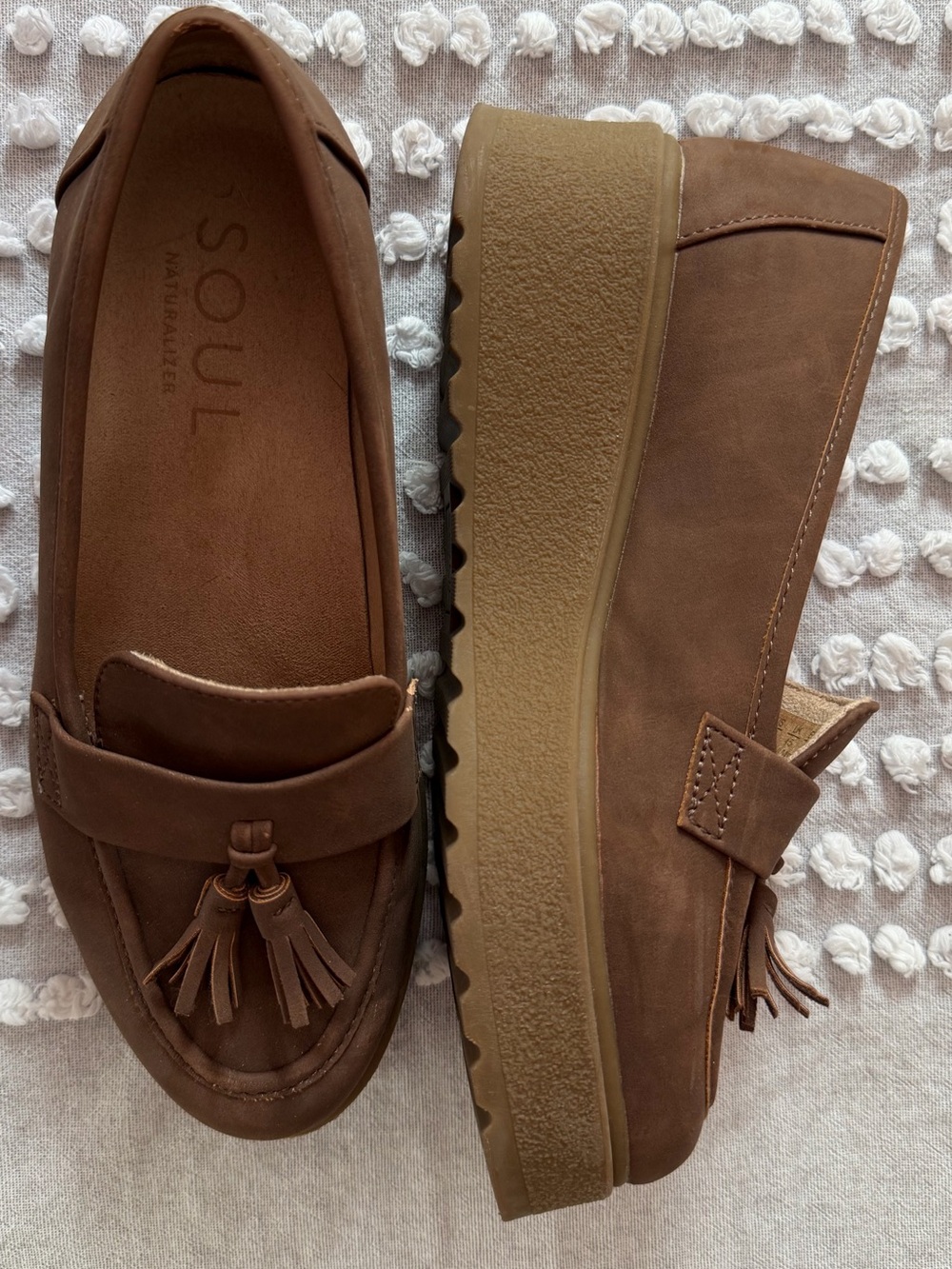 SOUL Naturalizer Brown Platform Tassel Loafers